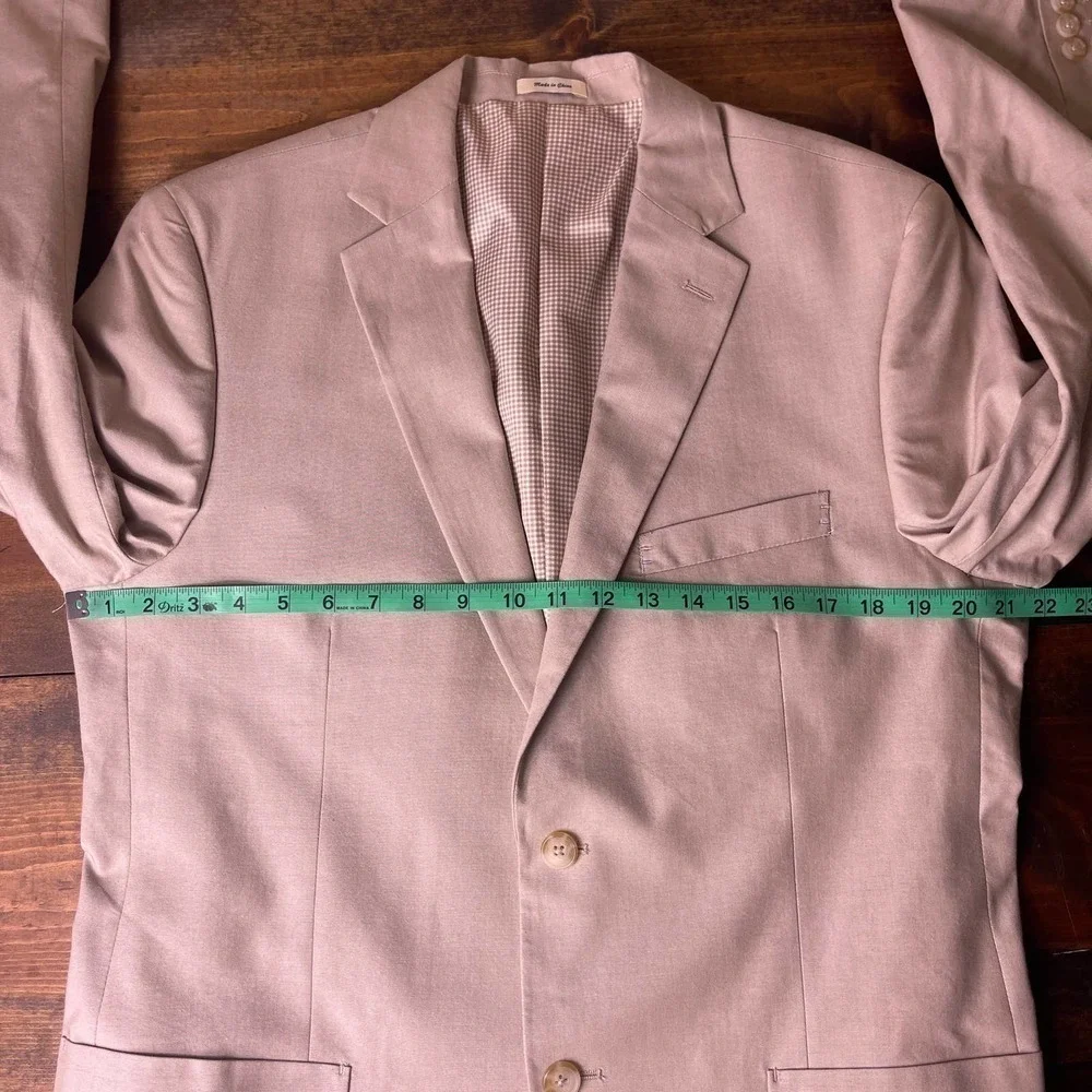 Southern Pines Tan Cotton Sports Coat Blazer Lightweight Lined Men's Size Medium